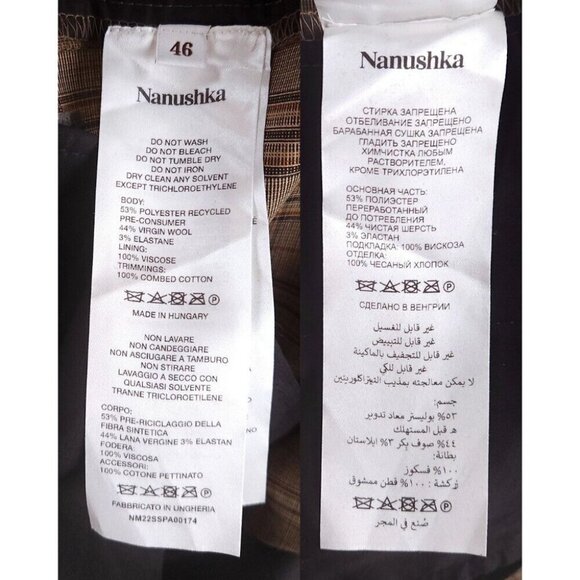 Nanushka Check Trousers Size 46 US 30 S Mens Beige $645 - Picture 11 of 14